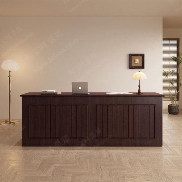 프리미엄 원목무늬 블랙 카운터 계산대 리셉션 데스크 포스대 선반형 100x60x100cm 맞춤 색상 사이즈 100x60x100cm - 상품 이미지