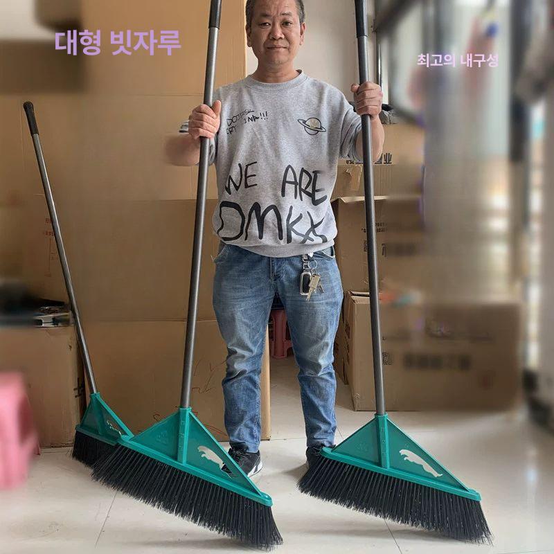 현장 플라스틱 블랙 낙엽 빗자루 초대형 130cm 45cm 연결봉 - 상세 이미지 2