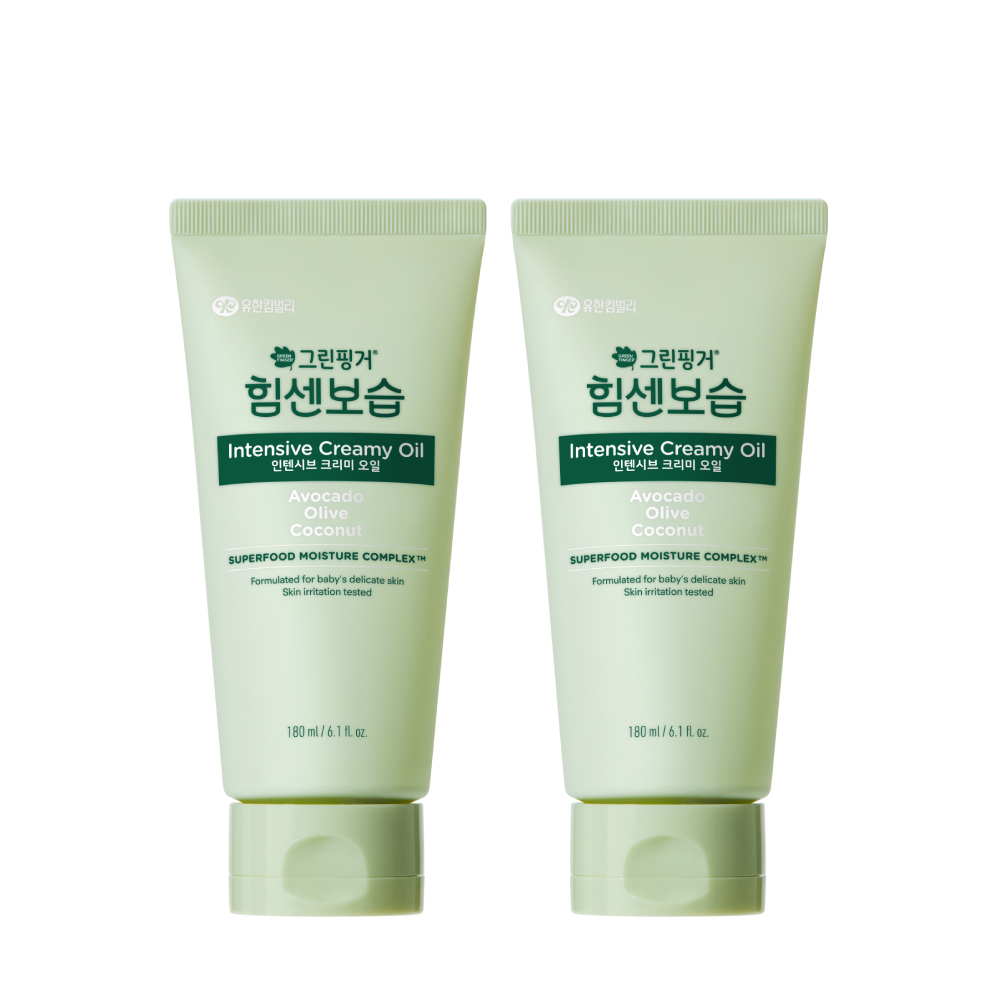 [1+1] 그린핑거 힘센보습 인텐시브 크리미오일 블루베리 바닐라향 180ml /유아, 키즈, 어린이, 신생아 - 상품 이미지