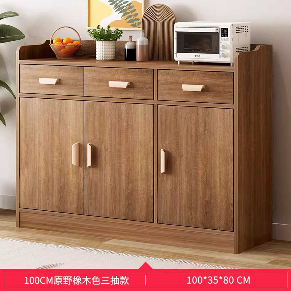커피머신 테이블 원목 다용도장 부엌수납장 서랍장 60x35x80cm 브라운 이미지 8