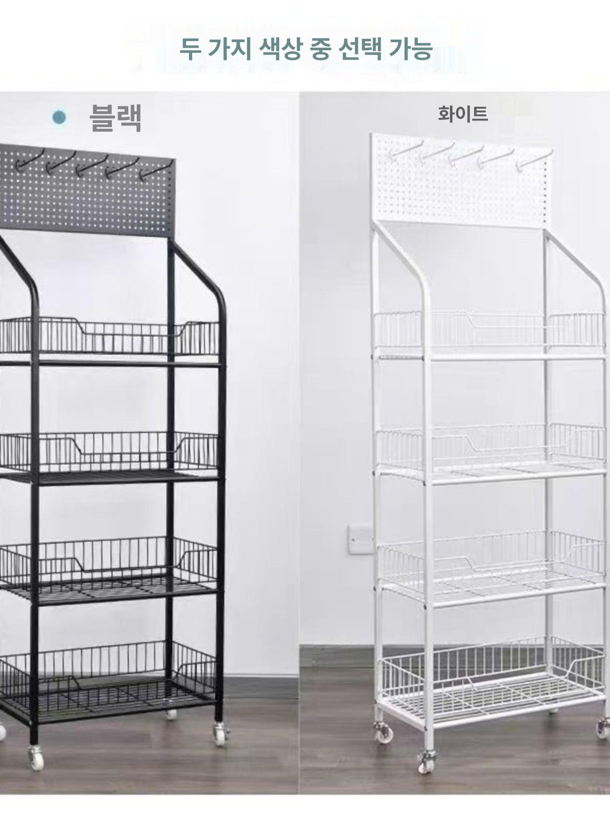 대형 간식 펜트리 5단 가판대 선반 블랙 4단 두꺼운형 50x27x140 - 상세 이미지 5