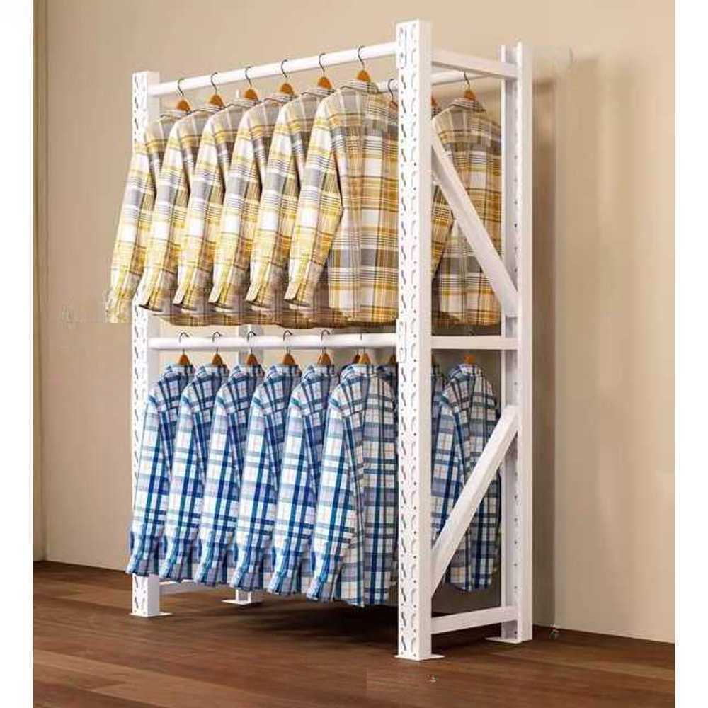 세탁소 행거 튼튼한 파이프 드라이클리닝 랙 의상실 300kg/150x60x200cm2단 - 상품 이미지