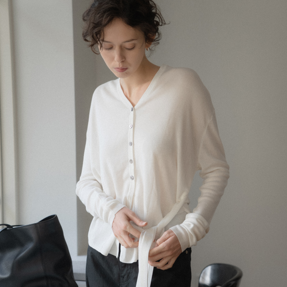 Serena Wrap Button Cardigan_3Color - 상품 이미지