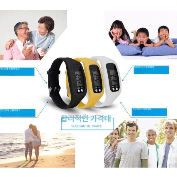 스마트 손목 만보기 걸음수 측정 방수 조깅용 실리콘 밴드 워킹 블랙 블랙 - 상세 이미지 5