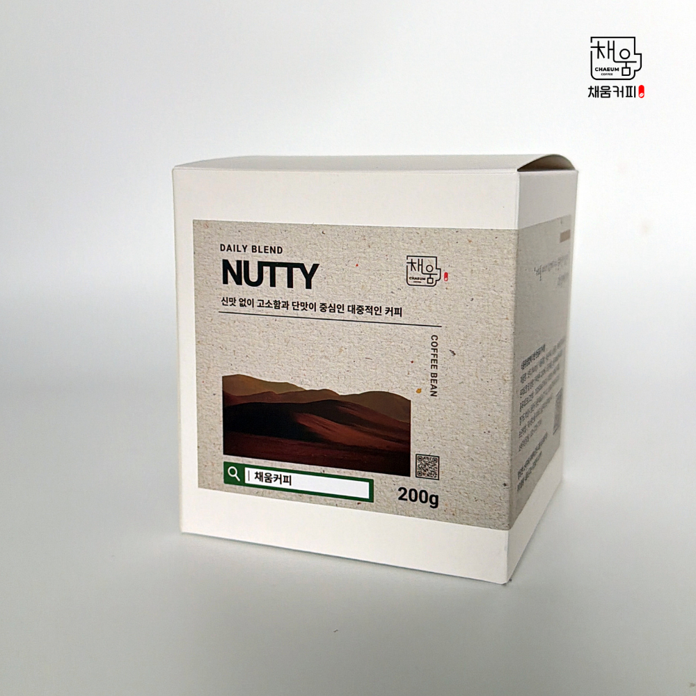 채움커피 산미없는 고소한맛 너티블렌드 홀빈원두 200g, 1개 - 상세 이미지 3