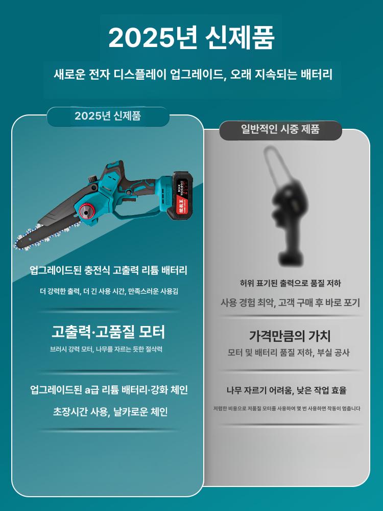 충전톱 무선 전기톱 8 원형톱 목공 절단기 6인치 플래그십 1개 - 상세 이미지 2