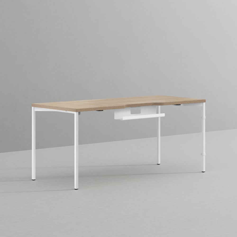 데스커 컴퓨터 책상 2.0 1600x700mm, 메이플+화이트 - 상품 이미지