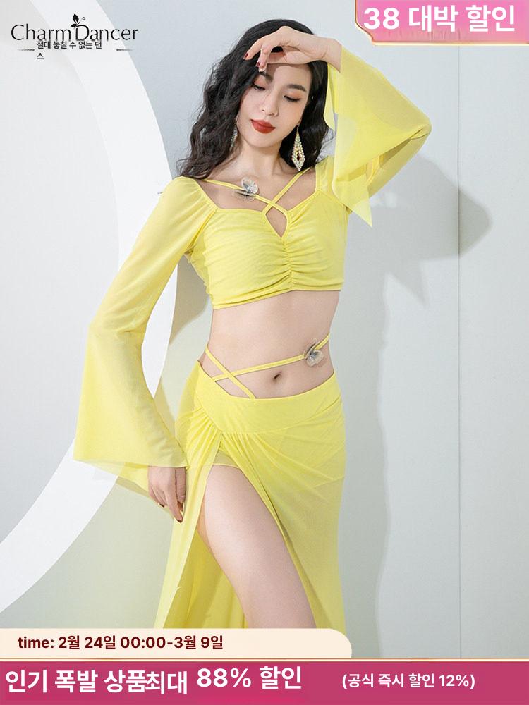 댄스 밸리 의상 M 프렌치 여성 무대 벨리 살사 로즈핑크 M - 상세 이미지 2