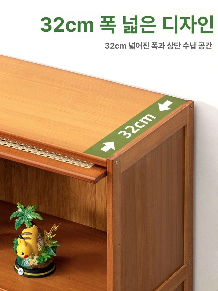 라탄수납장 원목수납장 책장 그릇장 다용도 수납장 서랍장 카페 모던 원목 캐비닛 수납 - 상세 이미지 5