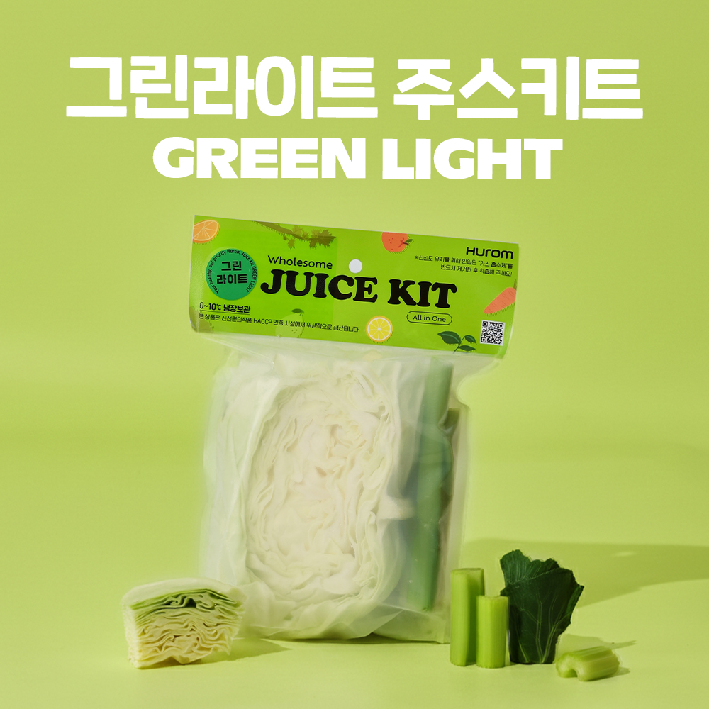 과채로움 그린라이트 주스키트 케일 셀러리 양배추 채소 100% 착즙 500g, 5개 - 상품 이미지