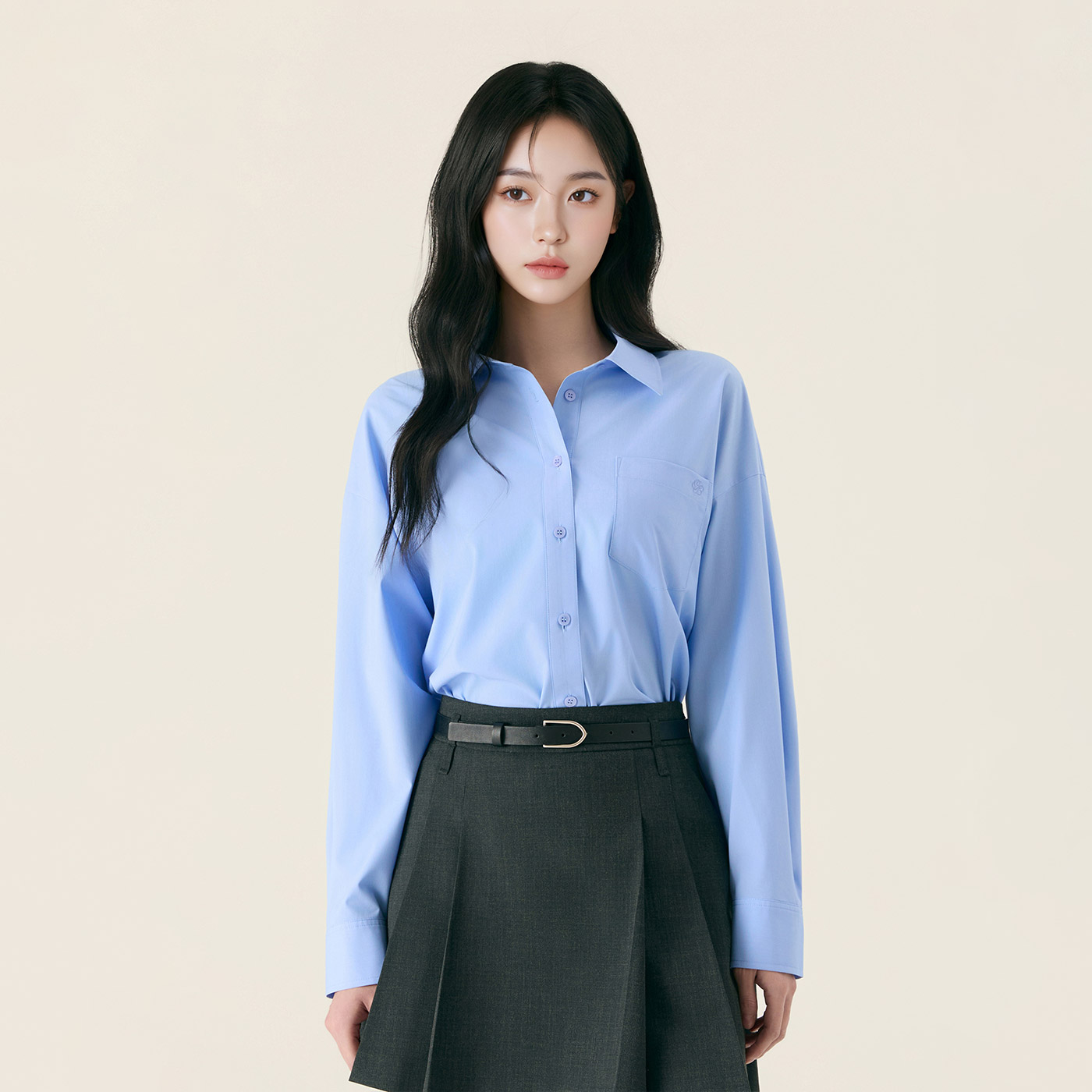 [N배송] 로엠 올데이셔츠 링클프리 오버핏 셔츠 RMYWG23R12 이미지 4