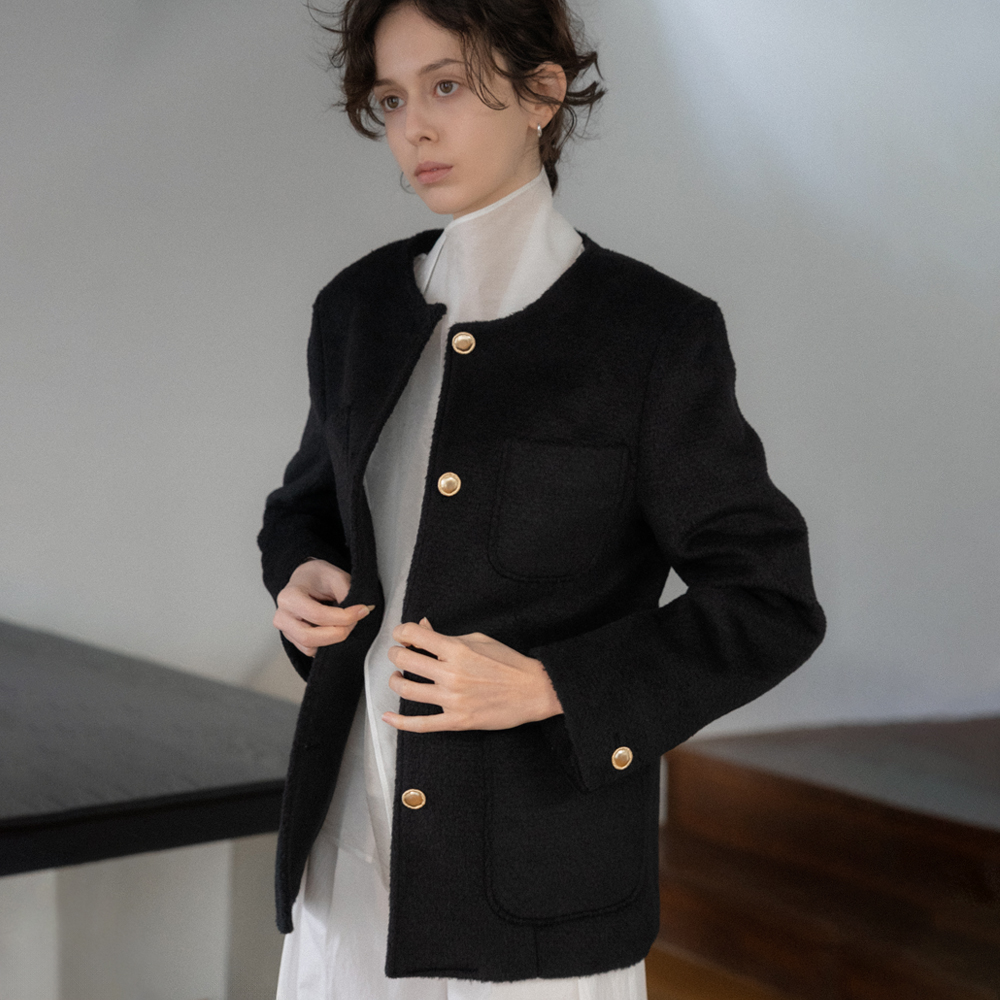 Adele Tweed Half Coat_2Color - 상품 이미지