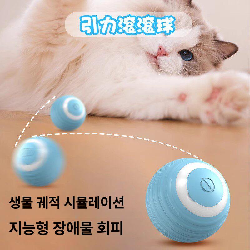 고양이 장난감 자동캣볼 움직이는 캣토이 야광 충전형 자동 물고기 공 - 상세 이미지 3