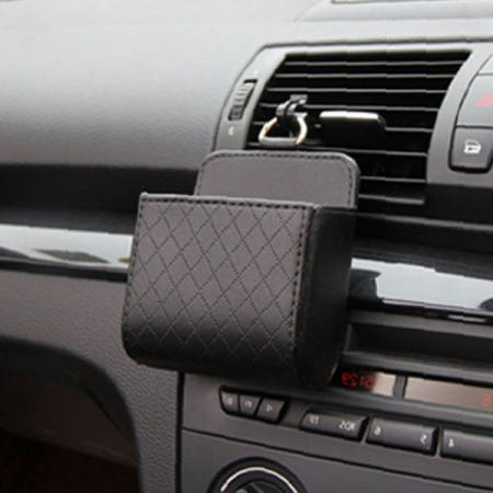 차량 송풍구 수납포켓 가죽재질 스티치디자인 볼펜꽂이 조수석정리 에어벤트 소품보관