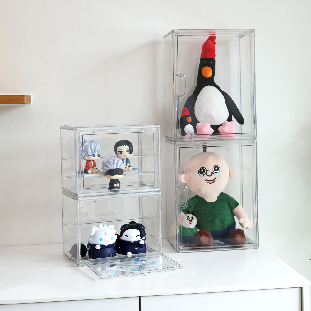 투명 피규어 케이스 2단 선반 정리 가챠 장식장 굿즈 보관함 프라모델 진열장 이미지 3