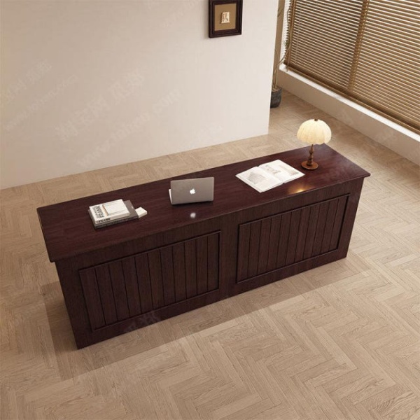프리미엄 원목무늬 블랙 카운터 계산대 리셉션 데스크 포스대 선반형 100x60x100cm 맞춤 색상 사이즈 100x60x100cm - 상세 이미지 4