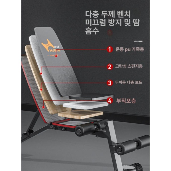 최강 홈트 하체운동기구 런지 장비 힙업 흡착판 레벨 2-in-1 덤벨 벤치 레벨 L 2-in-1 덤벨 벤치 - 상세 이미지 2