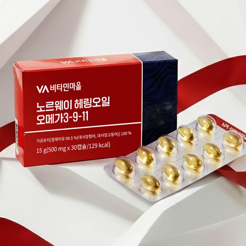 [3개월분] 비타민마을 노르웨이 Epax원료 rTG 알티지 헤링오일 오메가3-9-11 30캡슐, 3개