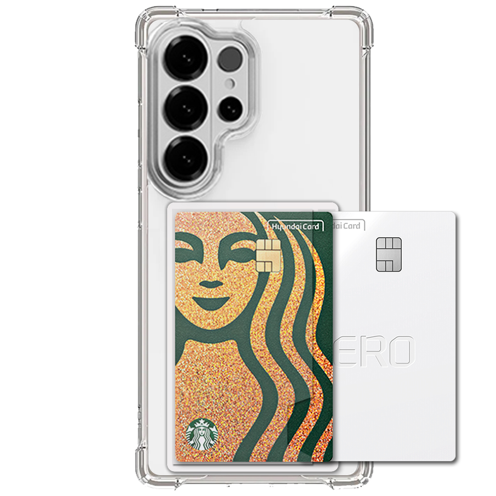 변색방지 카드 2장 수납 범퍼 케이스 투명, 갤럭시S26 울트라 제품 이미지