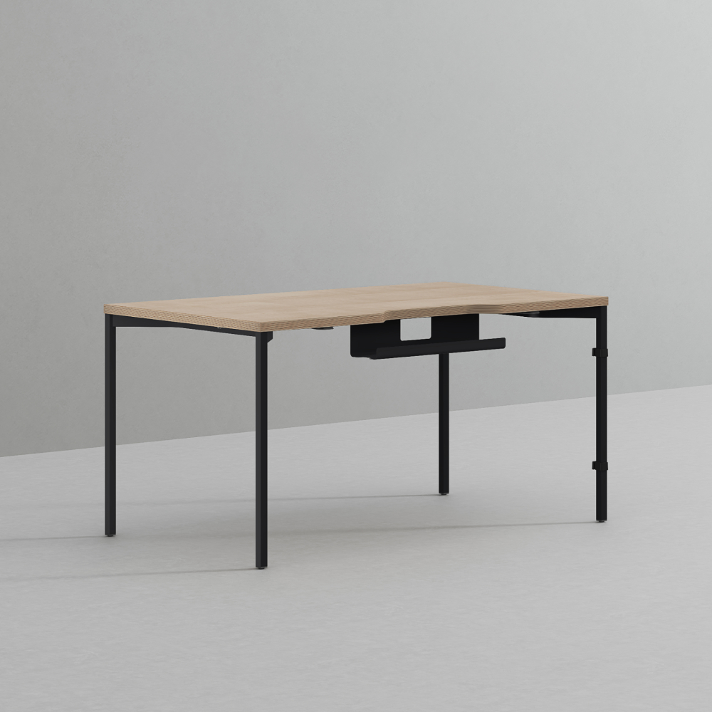 데스커 컴퓨터 책상 2.0 1400x800mm, 메이플+빈티지블랙 - 상품 이미지