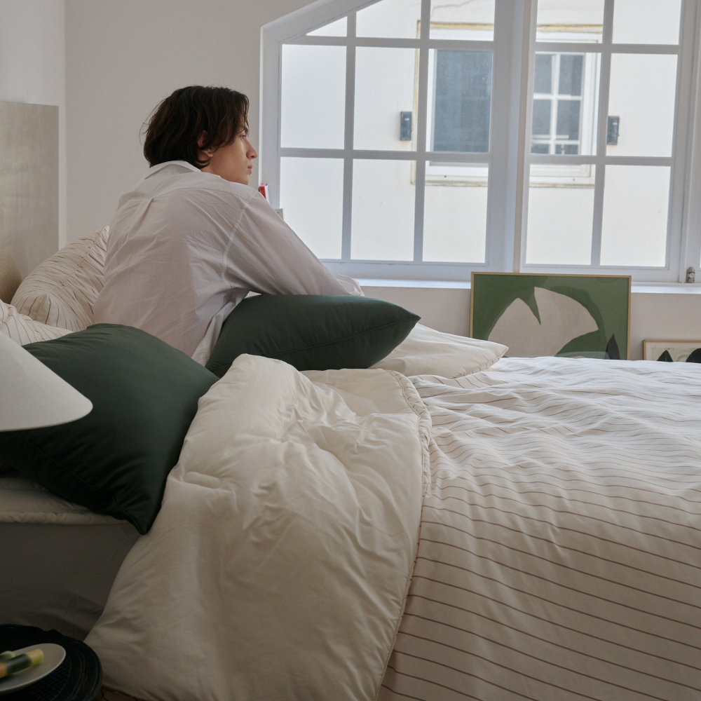 알러지케어 NEW 필굿 컴포트웰 플러스 사계절 차렵이불 크림화이트패턴, SS (이불단품)