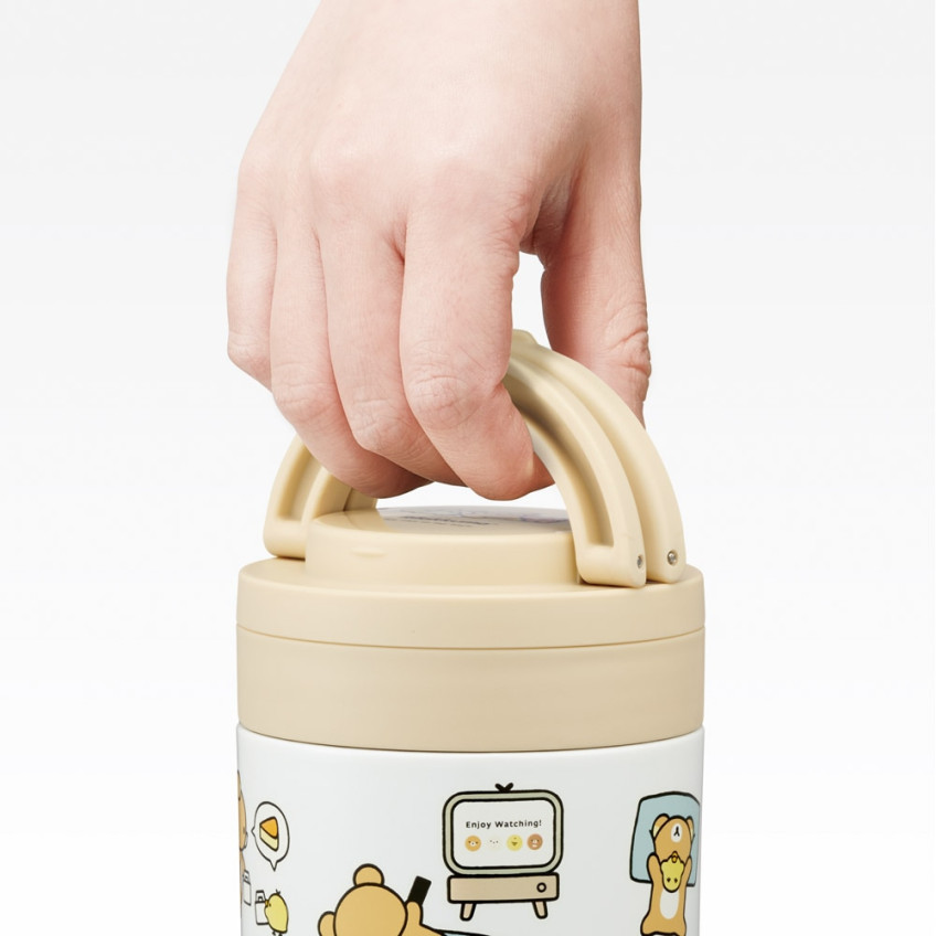 스케이터 리락쿠마 캐릭터 항균 접이식 핸들 보온 보냉 델리카포트 스프통 300ml LJFO3AG - 하카타몰