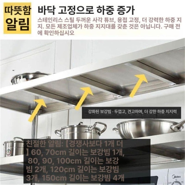 프리미엄 업소용 다용도 스테인리스 수납장 식당 펜트리장 그릇장 길이 90너비 40높이 155 4단 길이 50너비 30높이 80 3단 - 상세 이미지 5