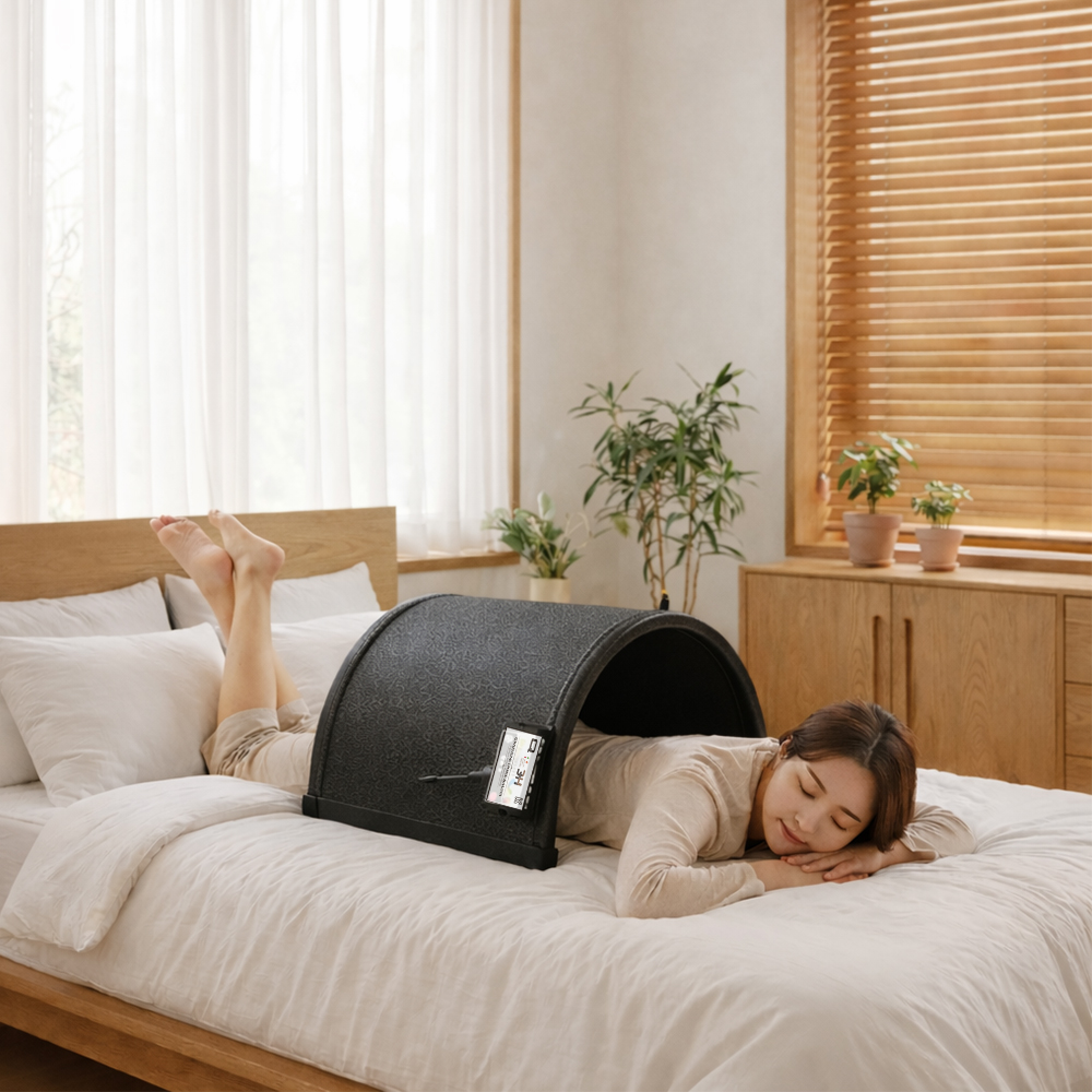 3H 한일온열기 온열돔 원적외선 돔사우나 목 어깨 허리 등 배 복부 그래핀 열돔 전기 찜질기 온열기-그래핀 뉴블랙 - 상세 이미지 3