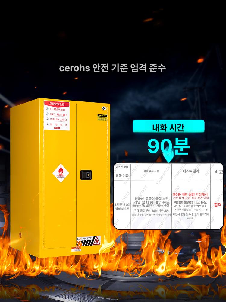 화학물질 안전 캐비넷 알코올 방폭 위험물 유해 캐비닛 60gal 5칸 - 상세 이미지 3