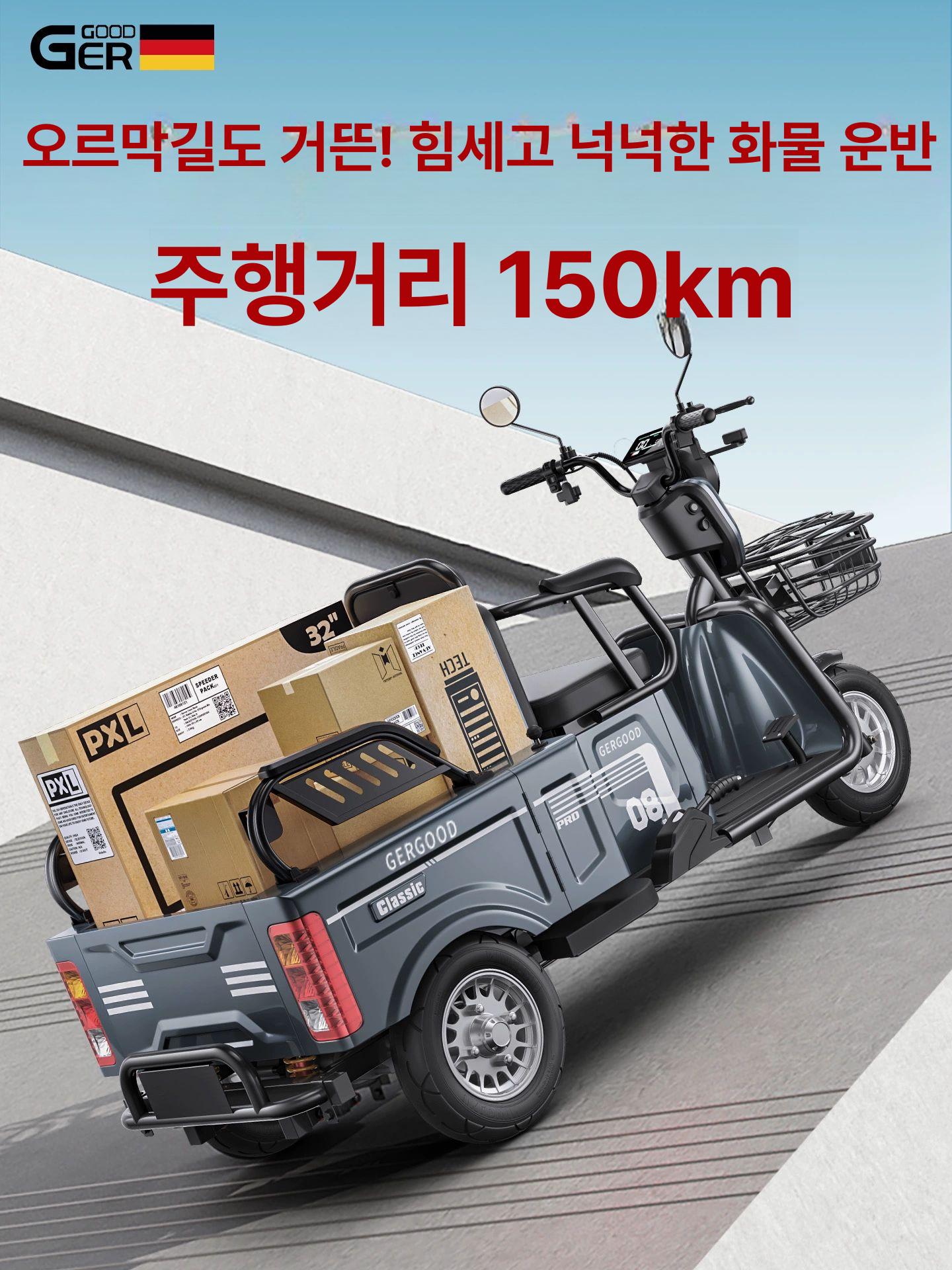 삼륜 스쿠터 노인 전기 어르신 3륜 전동차 180마일 1000W 72V 24A 72V 이상 - 상세 이미지 2
