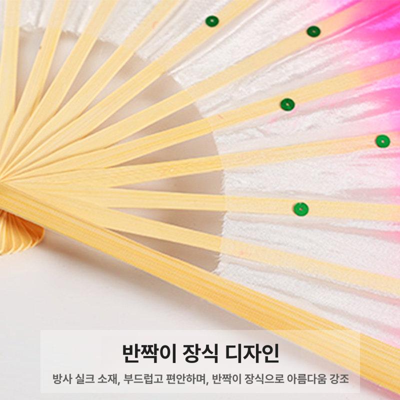 8인치 학예회 미니부채 1쌍 무용 숏부채 16골 워십 프리미엄 어린이용 8인치 진분홍 왼손 - 상세 이미지 4
