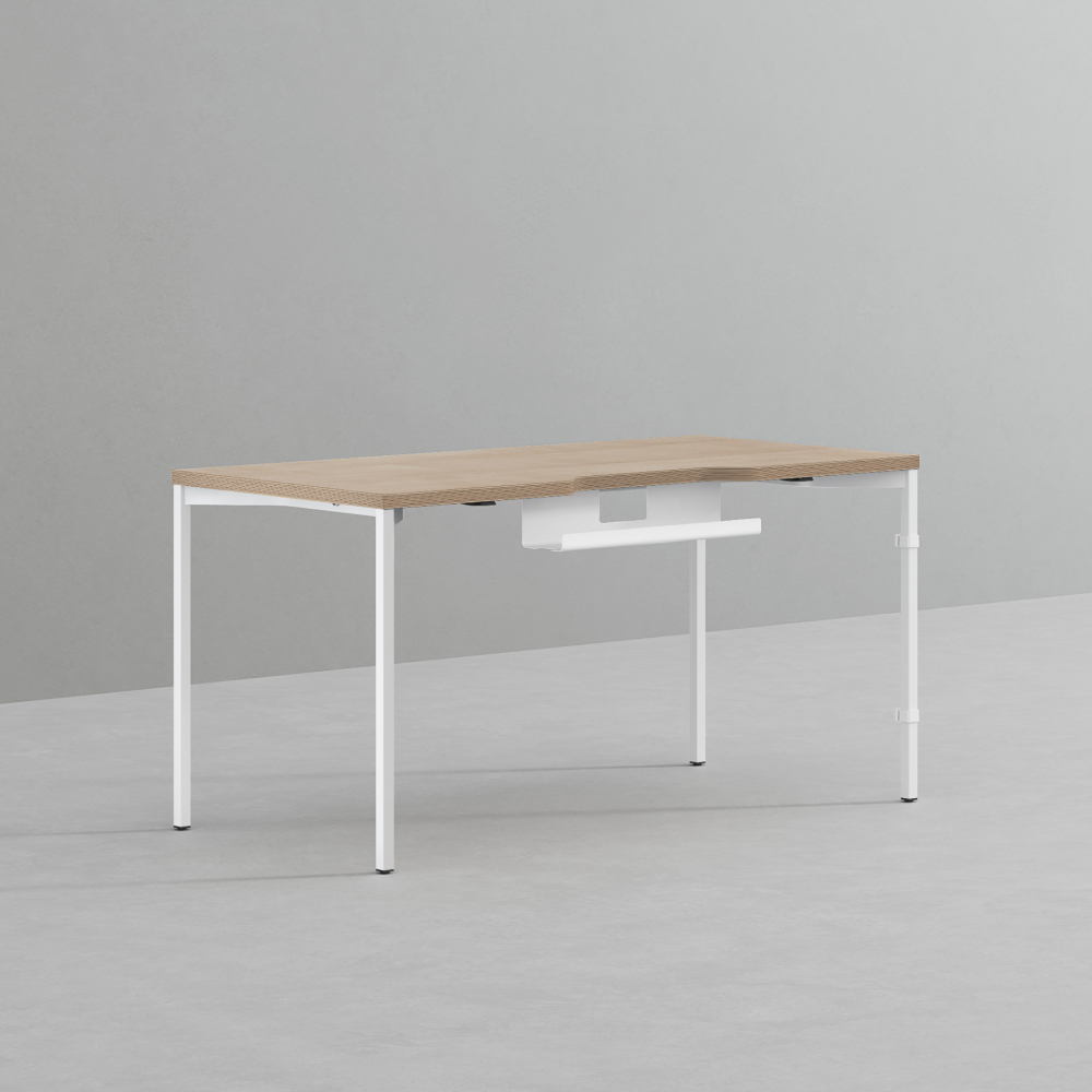 데스커 컴퓨터 책상 2.0 1400x700mm, 메이플+화이트 - 상품 이미지