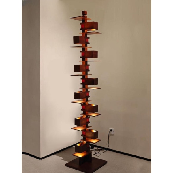 모던 플로어 조명 장식품 거실 정원등 촬영용 간접조명 합금 월넛 d38 h182cm 합금 월넛 테이블 d25 h70cm - 상품 이미지