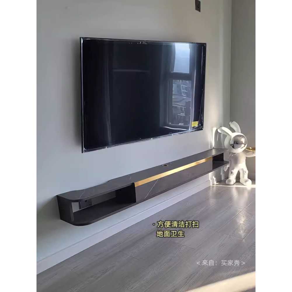 벽걸이 TV 다이 장선반 셋톱박스 받침대 모던 수납장 회색/1210x218x160mm - 상세 이미지 2
