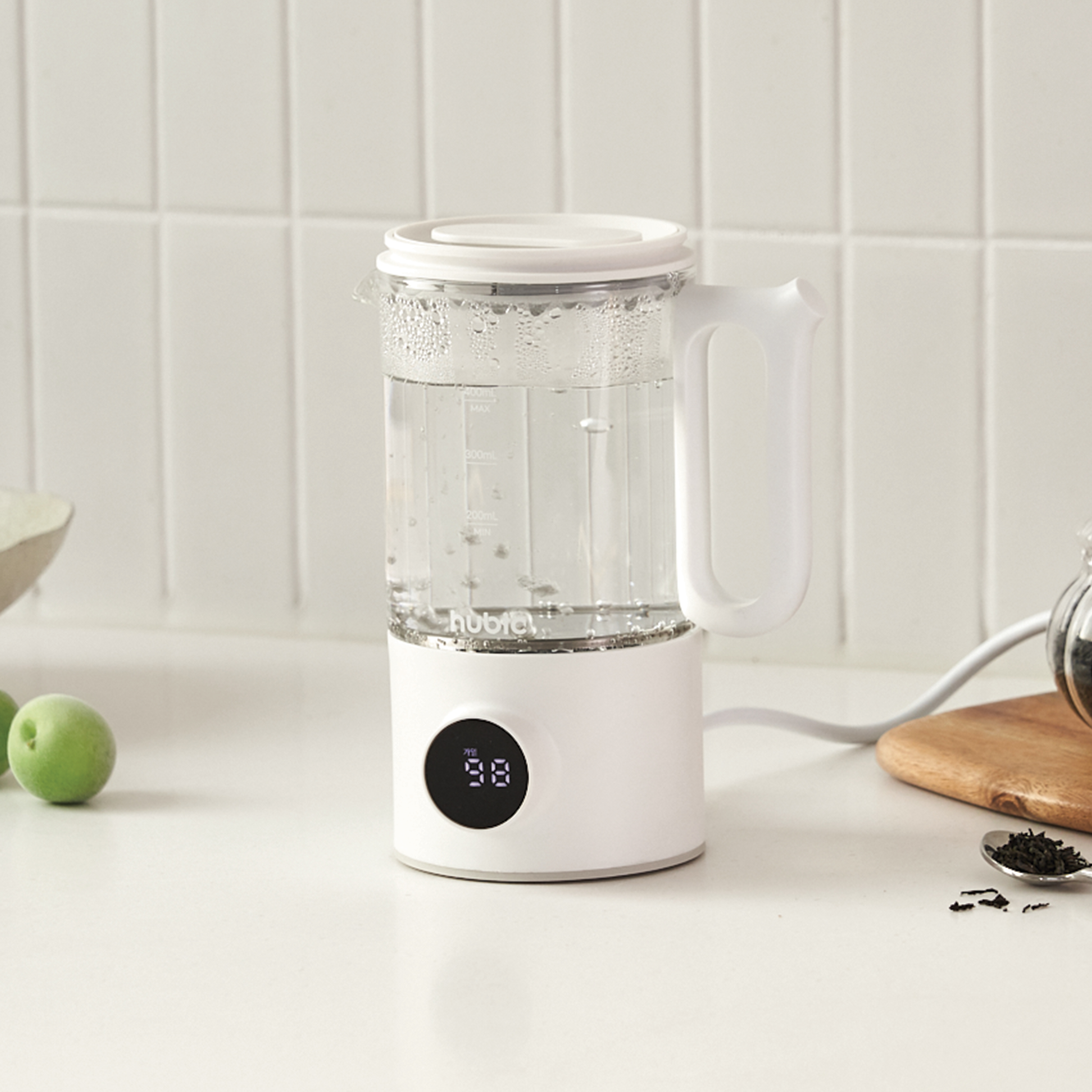 [맞춤온도]휴빅 유리 전기포트 티 포트 휴대용 여행용 사무실 미니 소형