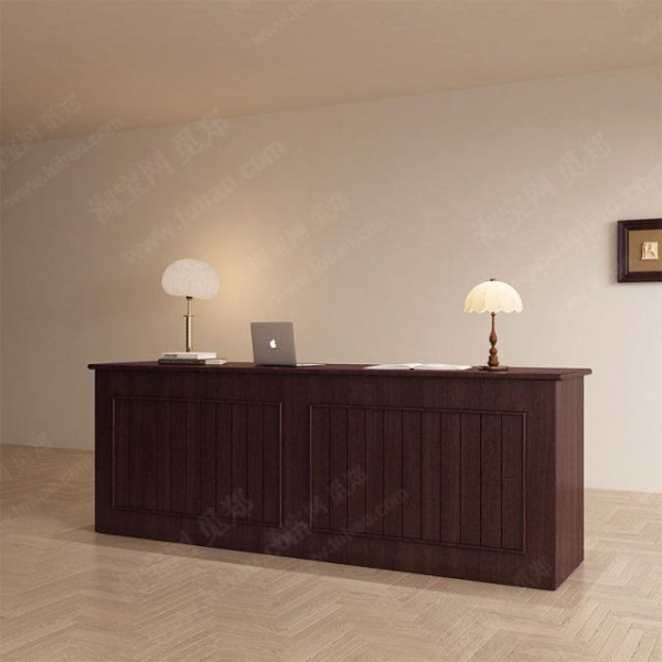 프리미엄 원목무늬 블랙 카운터 계산대 리셉션 데스크 포스대 선반형 100x60x100cm 맞춤 색상 사이즈 100x60x100cm - 상세 이미지 2