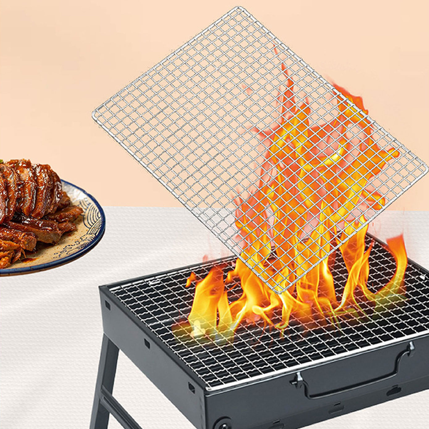 마운틴하이커 캠핑 바베큐 일회용 석쇠 5개 숯불 그릴 철망 BBQ 그릴망 - 상세 이미지 3
