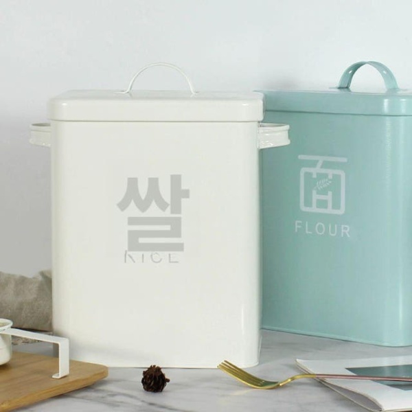 깔끔한 스마트 대용량 가루세제통 쌀통 소분용기 라지 펄화이트 스푼 포함 스몰 펄화이트 - 상세 이미지 2