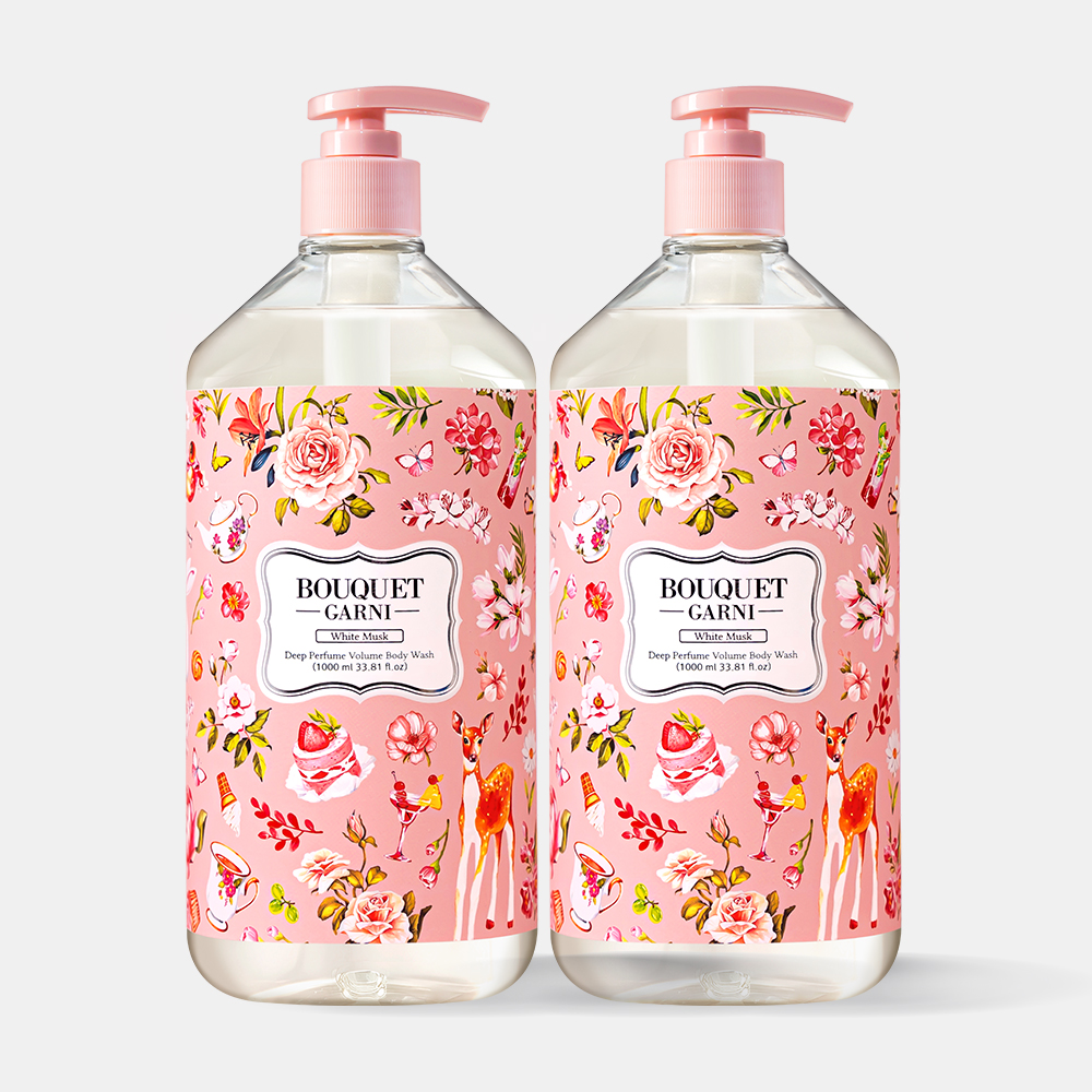 [2개] 부케가르니 딥 퍼퓸 볼륨 바디워시 1,000ml 화이트머스크 향 제품 이미지