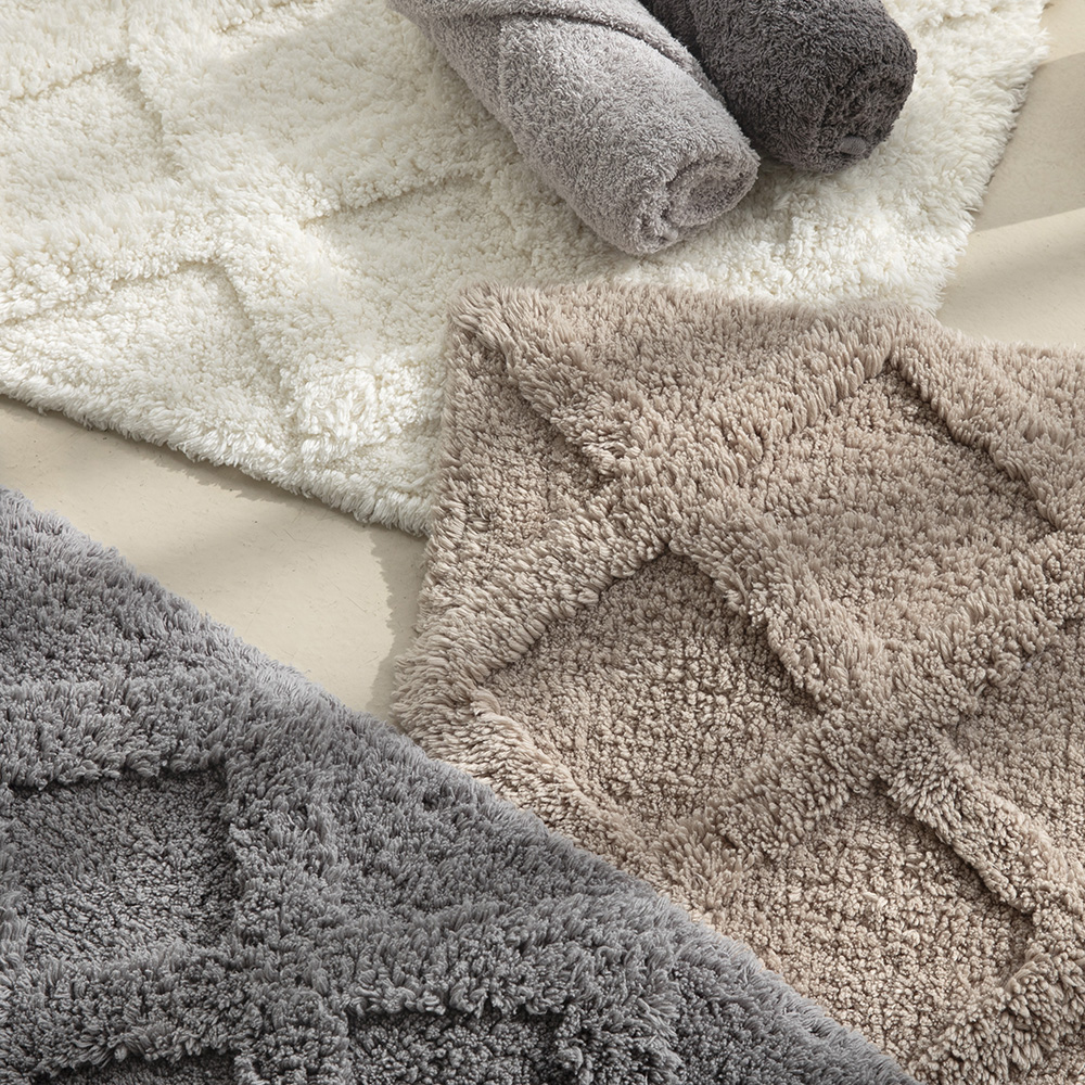 릴리프 다이아 도톰한 순면 욕실 발매트 세탁가능 북유럽 감성 매트