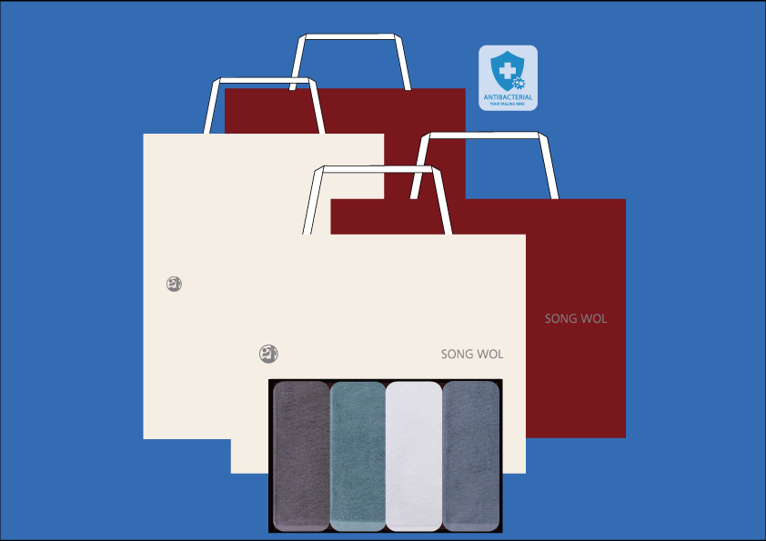 송월 항균 무지 150g 4P 선물세트 수건세트 답례품 인쇄 제작 - 상품 이미지