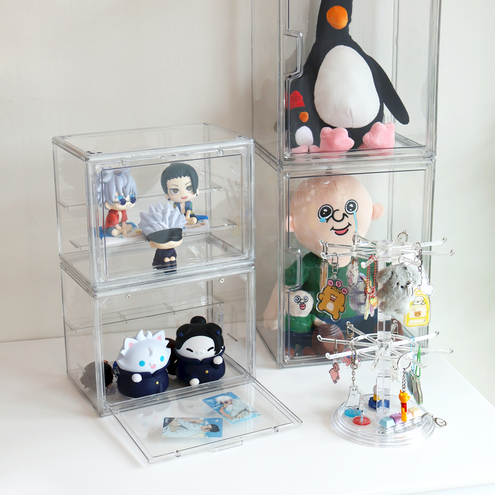 투명 피규어 케이스 2단 선반 정리 가챠 장식장 굿즈 보관함 프라모델 진열장 이미지 4