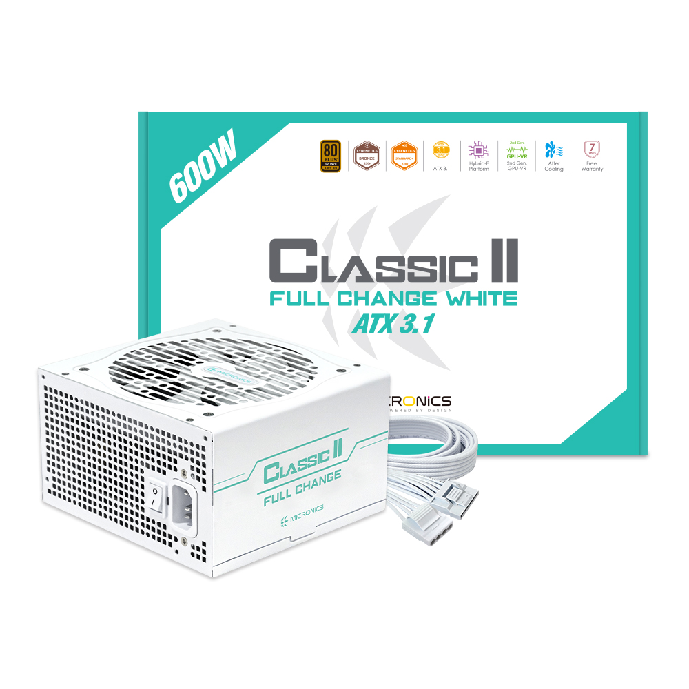 마이크로닉스 Classic II 풀체인지 600W 80PLUS BRONZE ATX 3.1 화이트 - 상품 이미지
