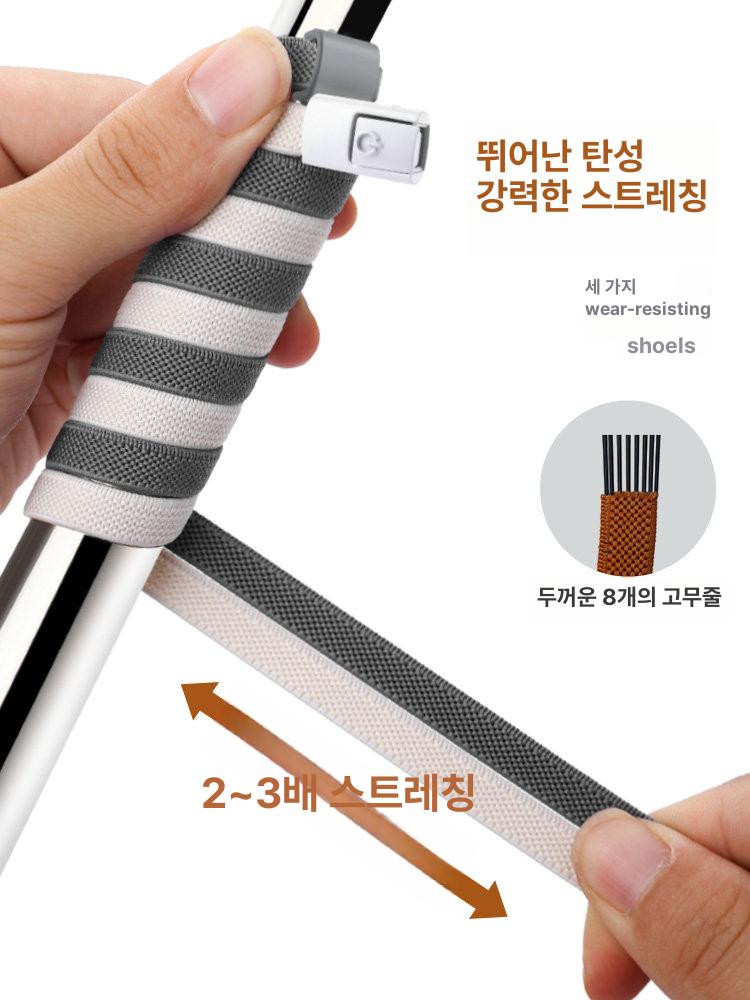 탄성신발끈 고무줄 버클형 노타이 잠금 빠른 운동화 브라운 - 상세 이미지 3