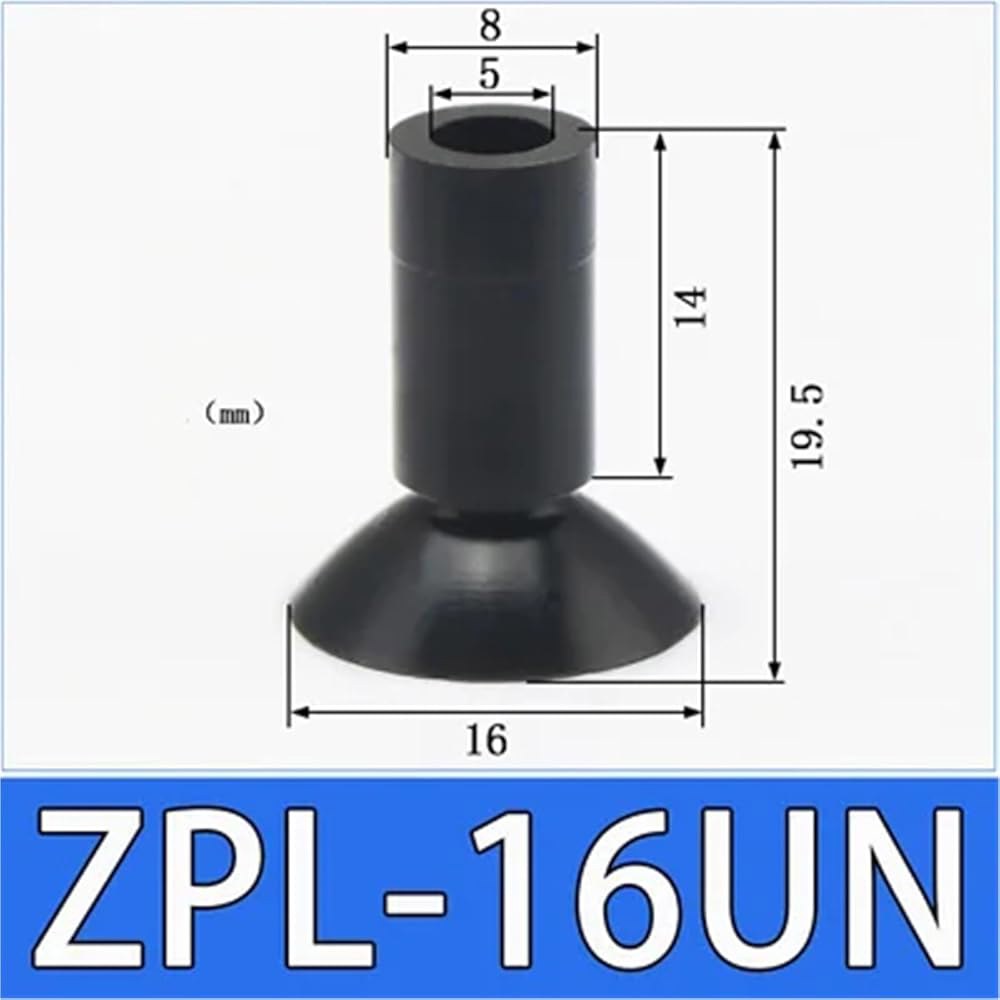 10pcs ZPL-16UN /S 단층 흡입 컵 확장 미니 진공 척 실리콘 패드 변형 공압 노즐 매니퓰레이터 부품(ZPL-16UN) ZPL-16UN - 상세 이미지 2