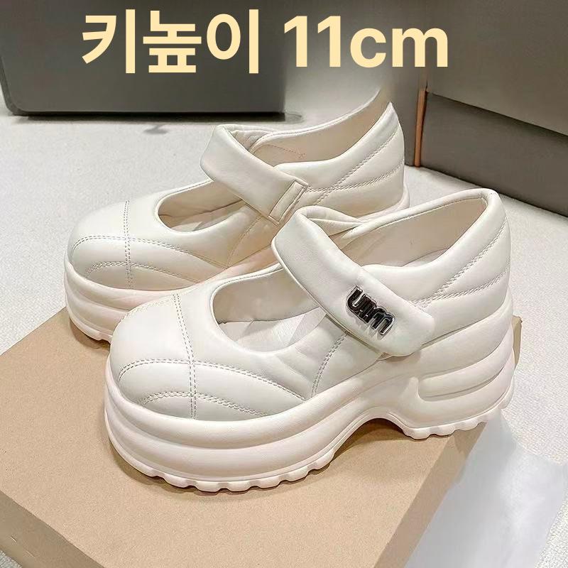 웨딩슈즈 통굽 키작녀 파티 슬리퍼 라이트 진주 신발 스트랩 웨딩 플랫폼 본식 키높이 킬힐 - 상세 이미지 5