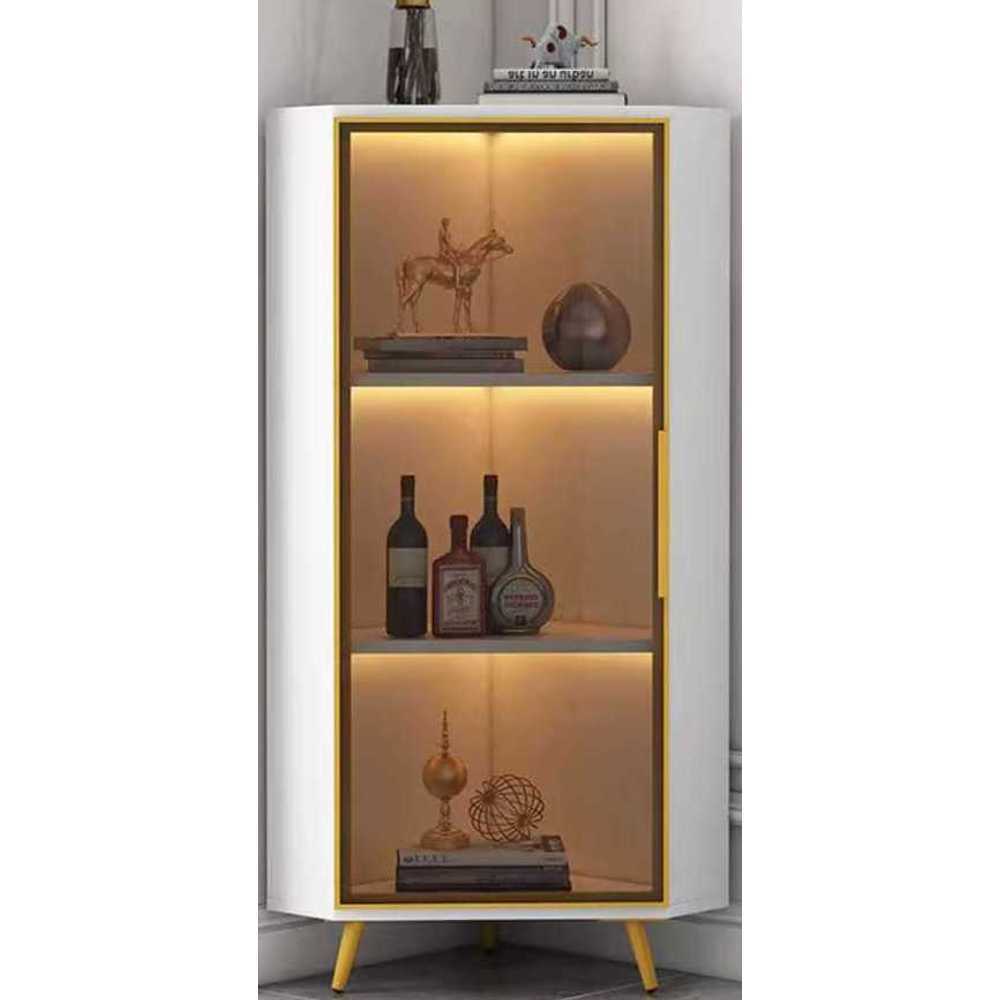 삼각 코너장 구석장 거실 목재 용 장식품 조명 수납 캐비닛 40x40x100 - 상품 이미지