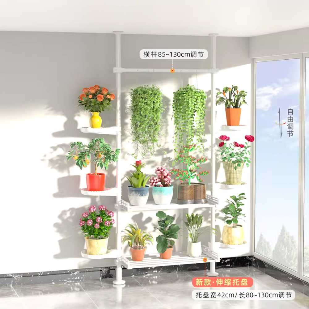 화분선반 화분정리대 화초선반 스탠드 철제 데코 진열 세로2 가로1+지지대 10개 이미지 8