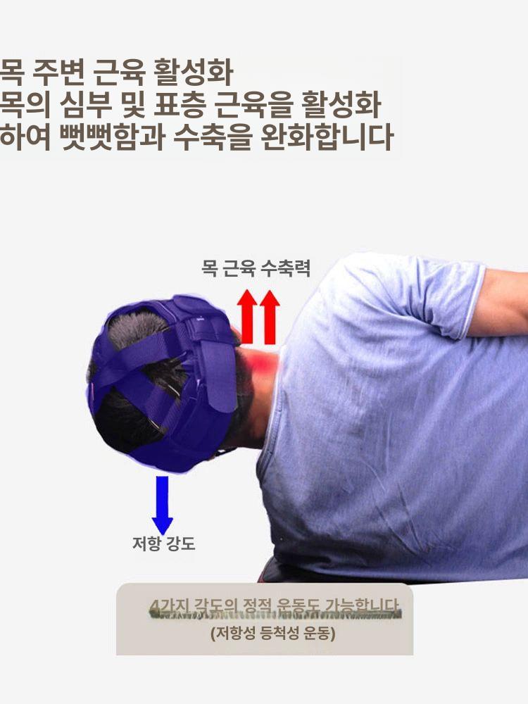 넥하네스 목 운동 캡 승모근 복싱 훈련 역도 단련 장비 훈련 모자 본체 블랙 모래주머니미포함 - 상세 이미지 4