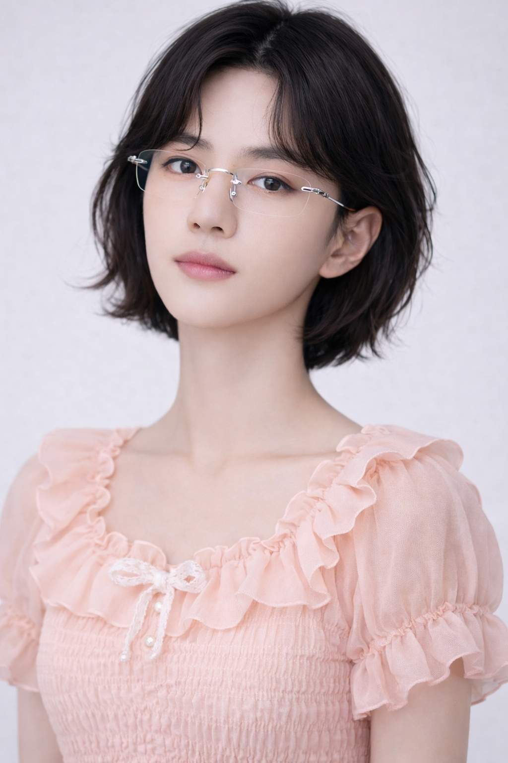 긱시크 무테안경 남자 여자 투명 패션 사각 가벼운 티타늄 블루라이트차단안경테 TGL22 이미지 3
